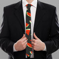 Black Cute Watermelon Pattern Print Necktie