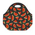 Black Cute Watermelon Pattern Print Neoprene Lunch Bag
