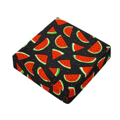 Black Cute Watermelon Pattern Print Outdoor Seat Cushion Cover