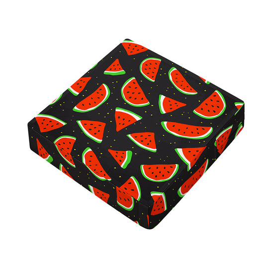 Black Cute Watermelon Pattern Print Outdoor Seat Cushion Cover
