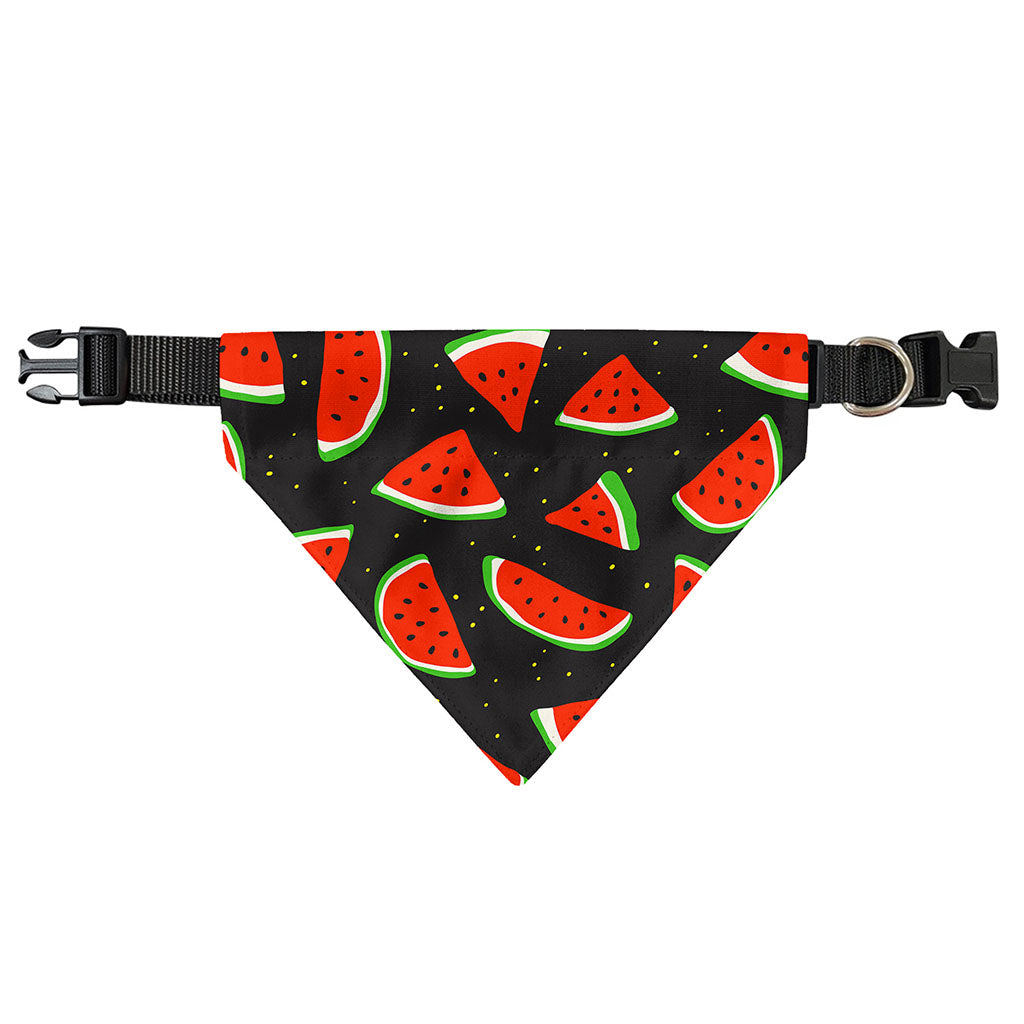 Black Cute Watermelon Pattern Print Over The Collar Dog Bandana