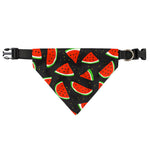 Black Cute Watermelon Pattern Print Over The Collar Dog Bandana