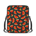Black Cute Watermelon Pattern Print Rectangular Crossbody Bag