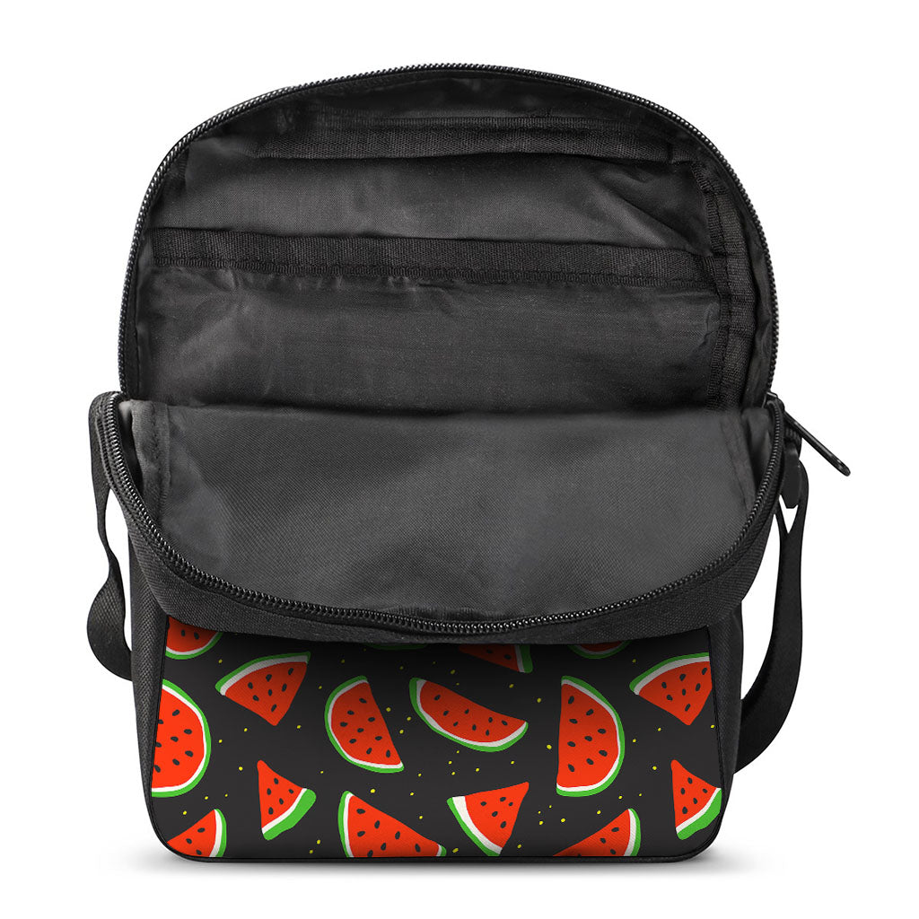 Black Cute Watermelon Pattern Print Rectangular Crossbody Bag