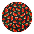 Black Cute Watermelon Pattern Print Round Blanket
