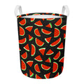Black Cute Watermelon Pattern Print Round Laundry Basket