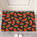 Black Cute Watermelon Pattern Print Rubber Doormat