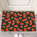 Black Cute Watermelon Pattern Print Rubber Doormat