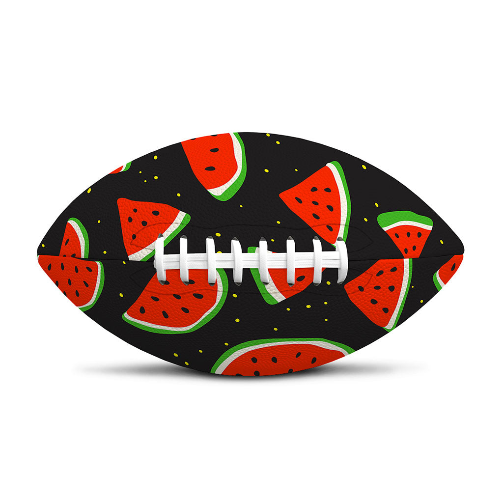 Black Cute Watermelon Pattern Print Rugby Ball