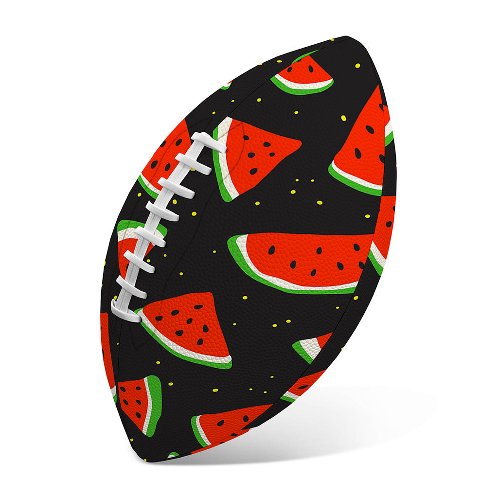 Black Cute Watermelon Pattern Print Rugby Ball