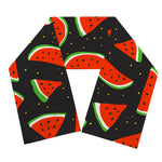 Black Cute Watermelon Pattern Print Scarf