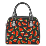 Black Cute Watermelon Pattern Print Shoulder Handbag