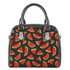 Black Cute Watermelon Pattern Print Shoulder Handbag