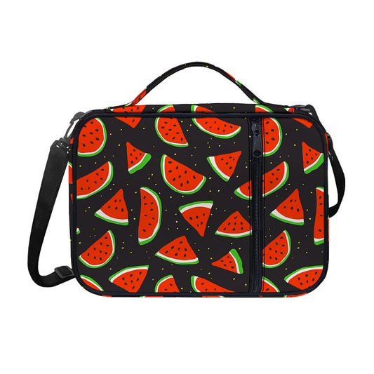 Black Cute Watermelon Pattern Print Shoulder Strap Bible Bag