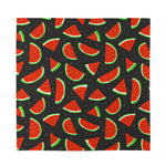 Black Cute Watermelon Pattern Print Silk Bandana