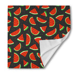 Black Cute Watermelon Pattern Print Silk Bandana