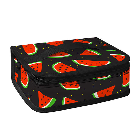 Black Cute Watermelon Pattern Print Small Lunch Bag