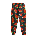 Black Cute Watermelon Pattern Print Sweatpants