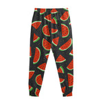 Black Cute Watermelon Pattern Print Sweatpants