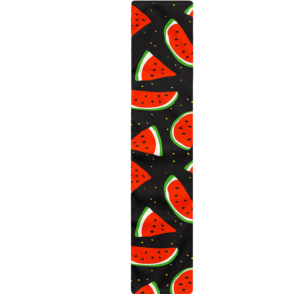 Black Cute Watermelon Pattern Print Table Runner