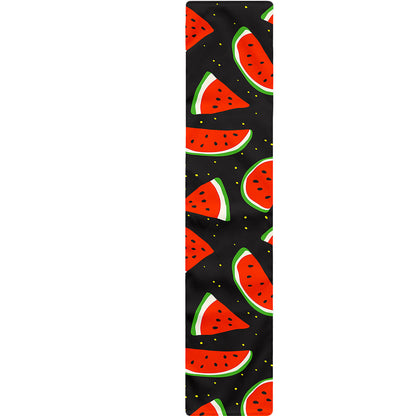 Black Cute Watermelon Pattern Print Table Runner