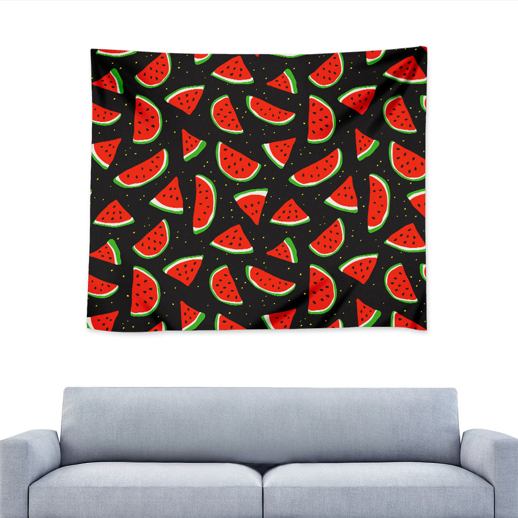 Black Cute Watermelon Pattern Print Tapestry