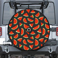 Black Cute Watermelon Pattern Print Tire Cover With Camera Hole