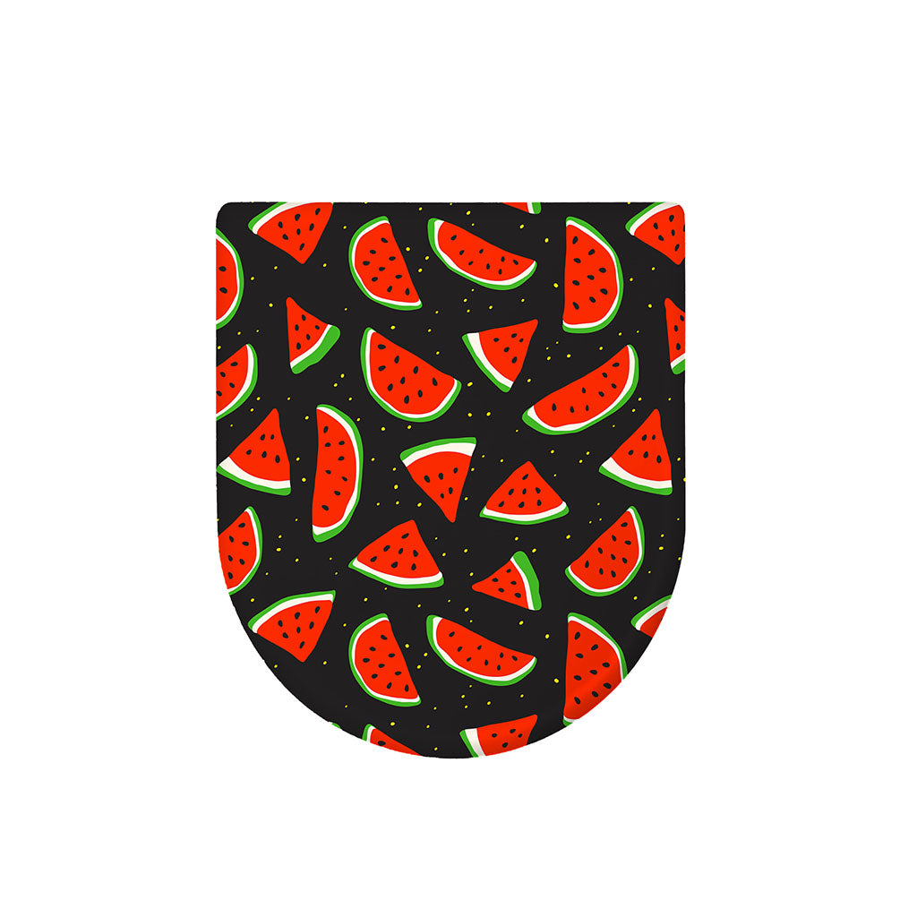 Black Cute Watermelon Pattern Print Toilet Lid Cover