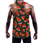 Black Cute Watermelon Pattern Print Training Tank Top