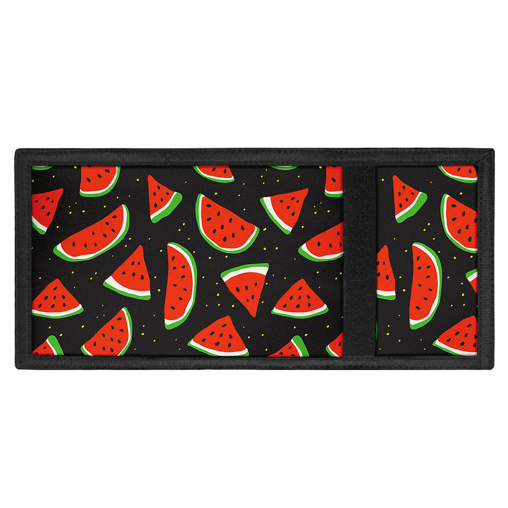 Black Cute Watermelon Pattern Print Trifold Wallet