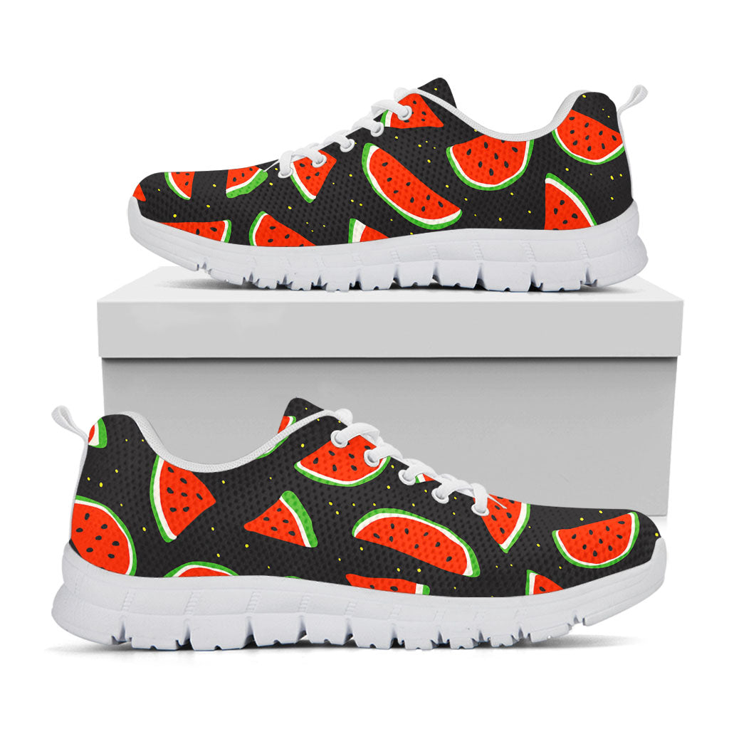 Black Cute Watermelon Pattern Print White Running Shoes