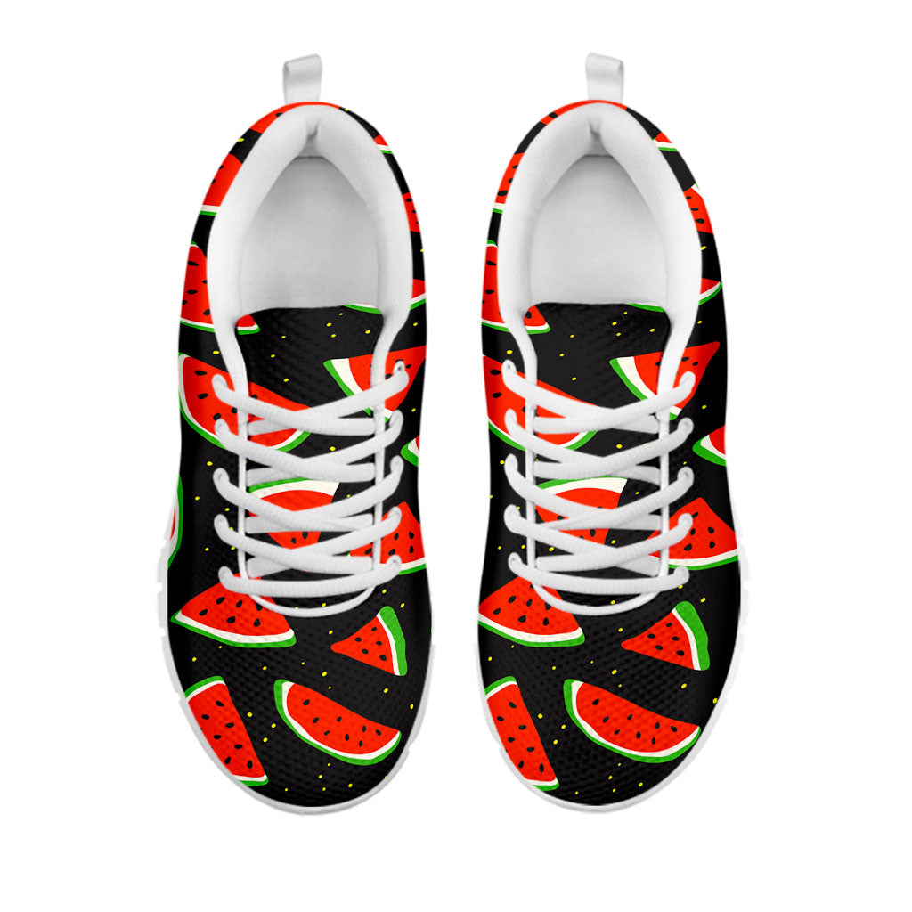 Black Cute Watermelon Pattern Print White Running Shoes