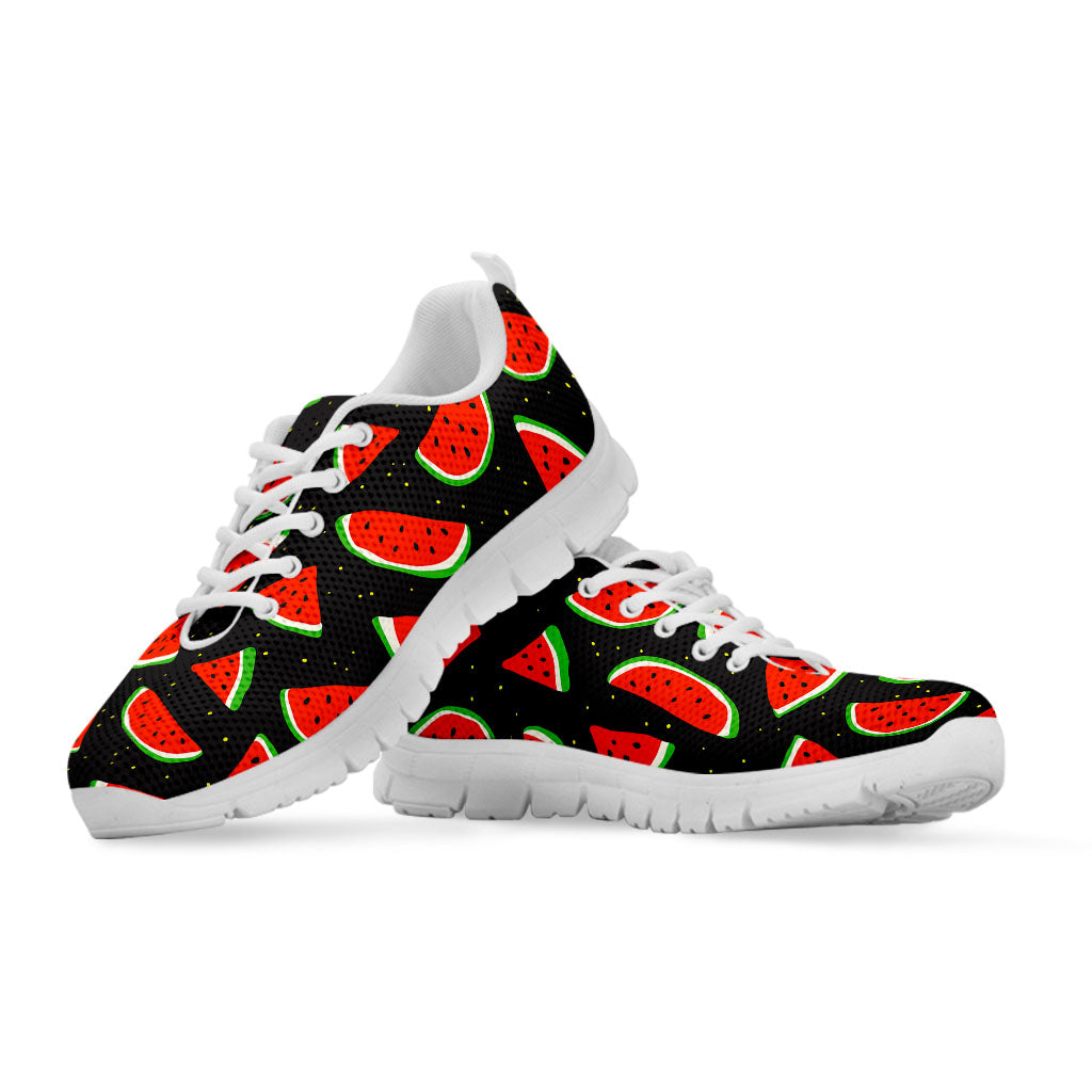 Black Cute Watermelon Pattern Print White Running Shoes