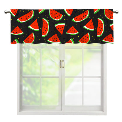 Black Cute Watermelon Pattern Print Window Valance