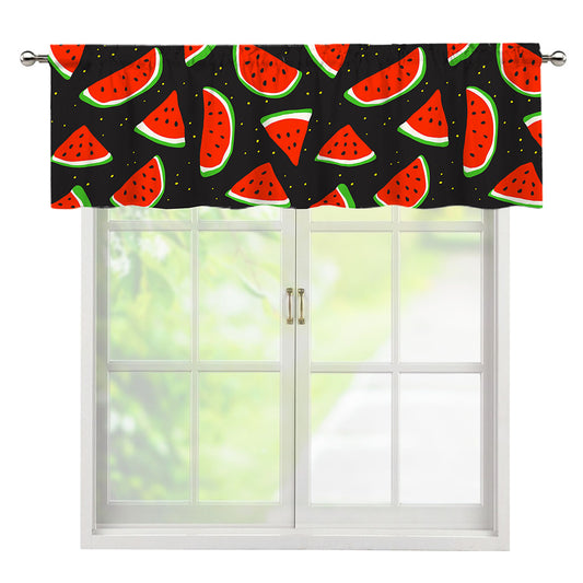 Black Cute Watermelon Pattern Print Window Valance