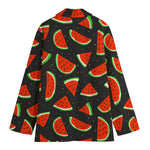 Black Cute Watermelon Pattern Print Women's Blazer