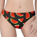 Black Cute Watermelon Pattern Print Women's Thong
