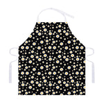 Black Daisy Floral Pattern Print Adjustable Apron