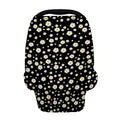 Black Daisy Floral Pattern Print Baby Seat Cover