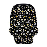 Black Daisy Floral Pattern Print Baby Seat Cover