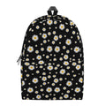 Black Daisy Floral Pattern Print School Backpack