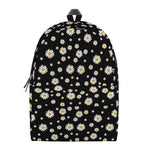 Black Daisy Floral Pattern Print Backpack