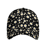 Black Daisy Floral Pattern Print Baseball Cap