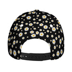 Black Daisy Floral Pattern Print Baseball Cap