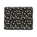 Black Daisy Floral Pattern Print Bifold Wallet