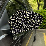 Black Daisy Floral Pattern Print Car Side Mirror Covers