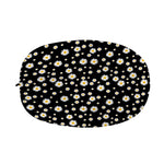 Black Daisy Floral Pattern Print Car Side Mirror Covers