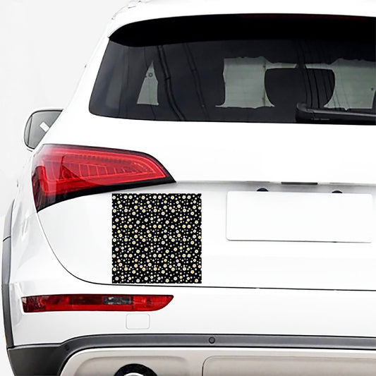 Black Daisy Floral Pattern Print Car Sticker