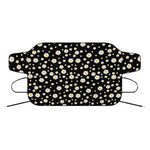 Black Daisy Floral Pattern Print Car Windshield Snow Cover