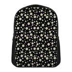 Black Daisy Floral Pattern Print Casual Backpack